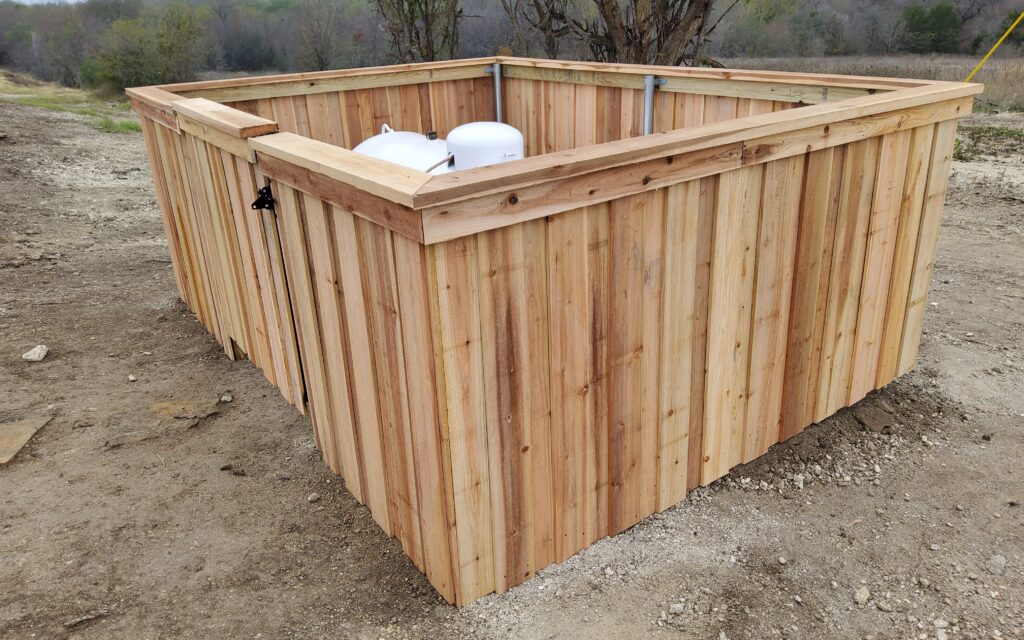 Board on board cedar fence enclosure